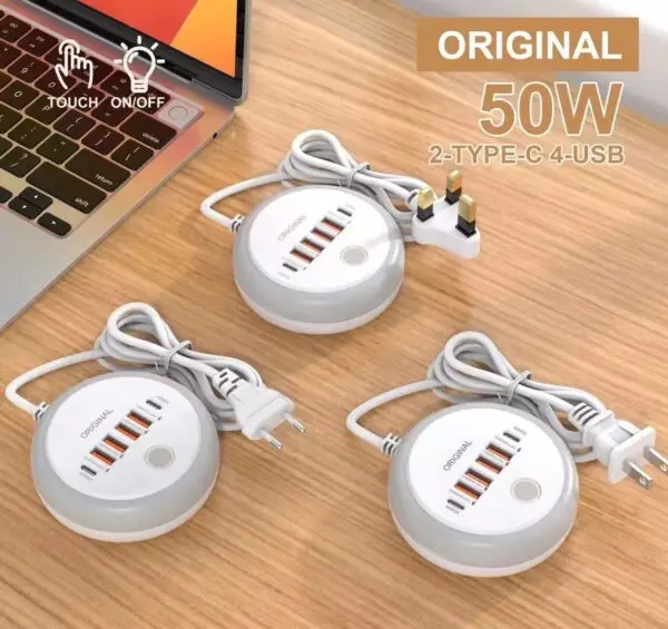 50W Power Strip Multi Port USB C Socket Type C Fast Charging Wall Charger USB Adapter For