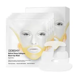 4pcs DDBSHIY+ Deep Collagen Retinol Firming and Lifting Mask Set | V-Line Facial Tightening and Lifting Mask | Collagen and Retinol Complexion Enhancement | Alcohol-Free, Hypoallergenic, All Skin Types, Face Mask