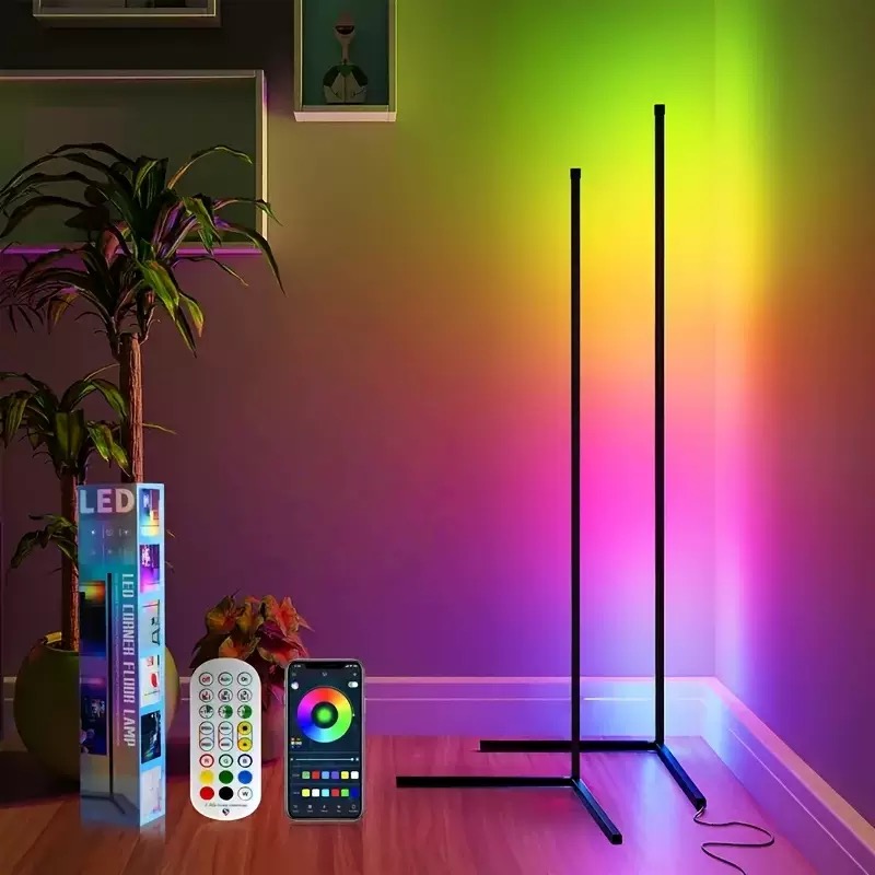 Modern Minimalist Edge Floor Corner Standing Lamp RGB